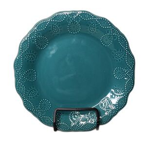 Pioneer Woman Cowgirl Lace Teal Salad Dessert 8 Inch Plate‎